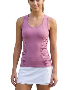 NWT Smashing Golf & Tennis Pink Ruched Tank S 4 6 Athletic